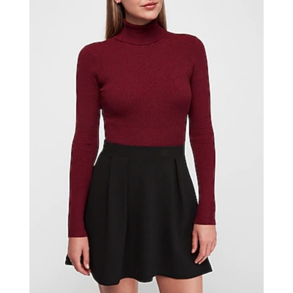 Express Burgundy Ribbed Turtleneck 